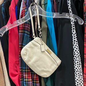 Coach Cream Quilted Wristlet